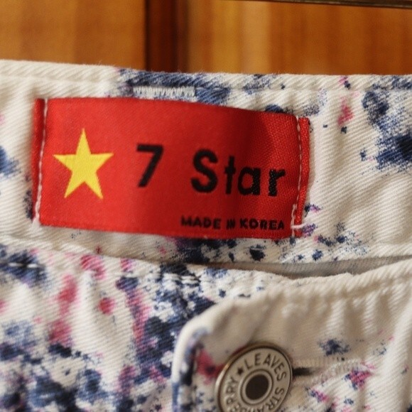 7 Star White Splatter Painted Skinny Jean's 29 - Picture 8 of 14